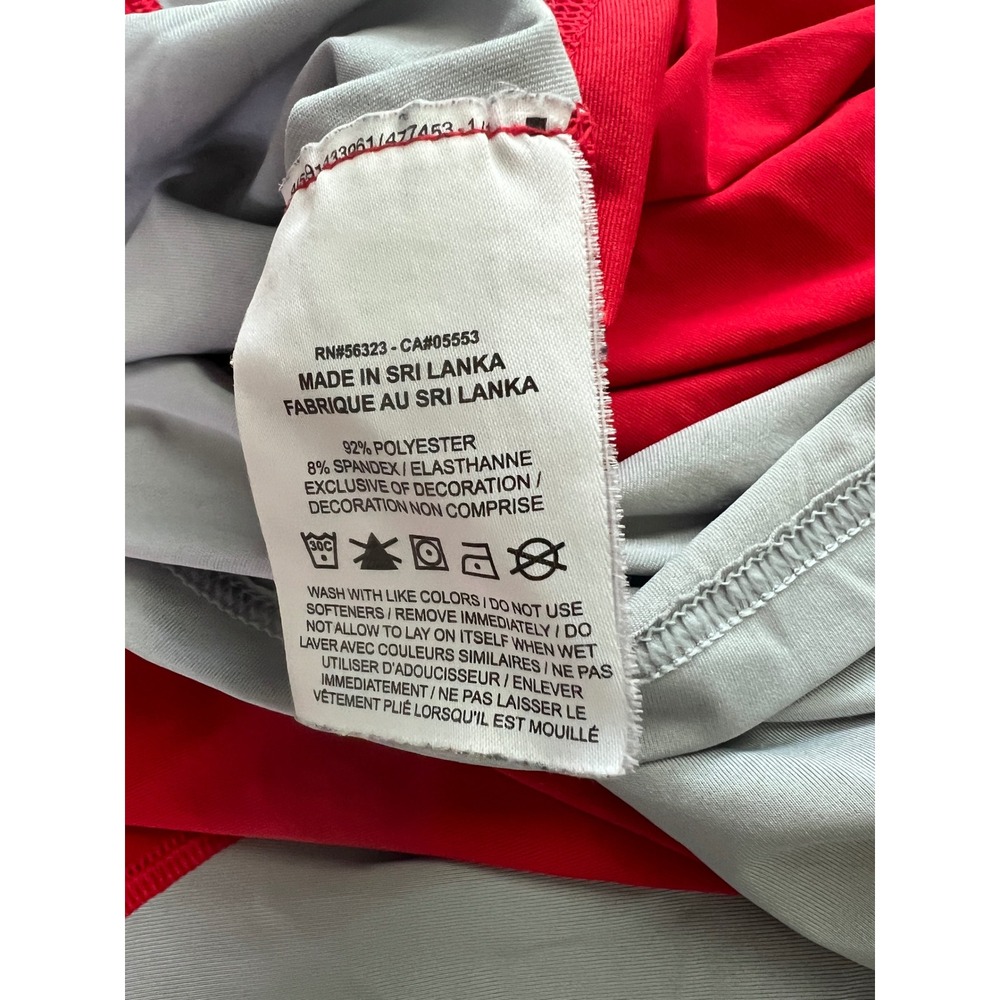 Nike Pro Mens XL Dri-FIT Baseball Shirt Red Grey Raglan 3/4 Sleeve 880659-658 - Picture 9 of 12